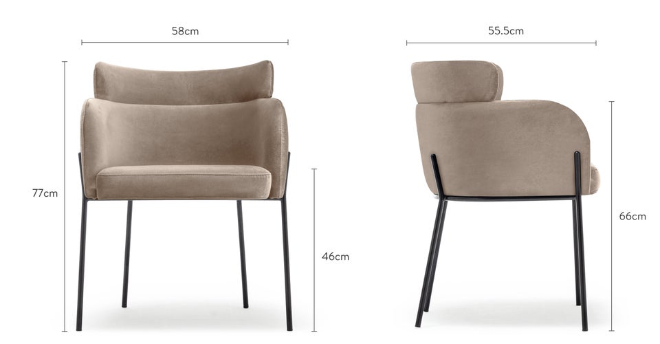 BARON Chaises de salle à manger Beige Métal Dimensions