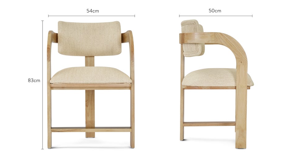 OLIVIA Chaises de salle à manger Beige / Naturel Tissu / Bois Dimensions