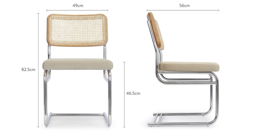 UBERTO Chaises de salle à manger Taupe / Bois / Argent Velours / Bois / Métal Dimensions