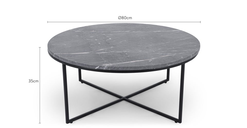 GISELLE Tables basses Gris / Noir Marbre / Métal Dimensions