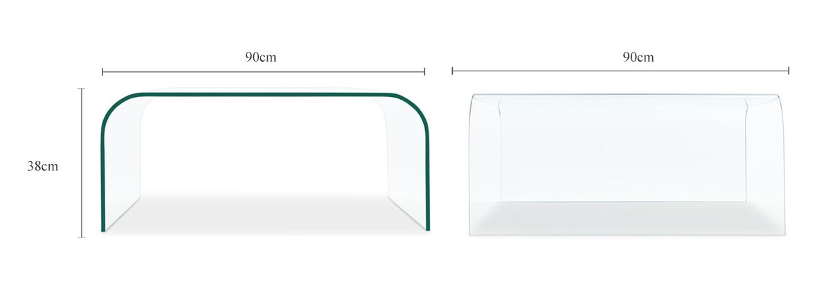 Hayden Tables basses Transparent Verre Dimensions