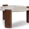 MIEIS Coffee Tables Brown / Natural Travertine / Wood
