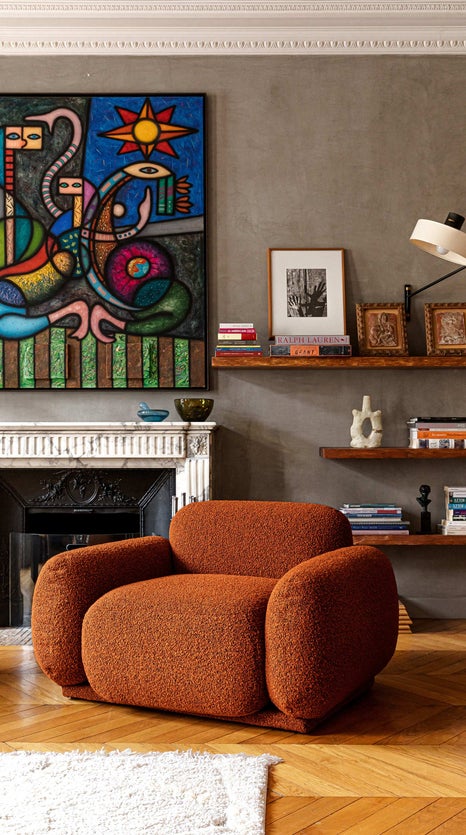 Inspiration MIKKA Fauteuils Orange Bouclette