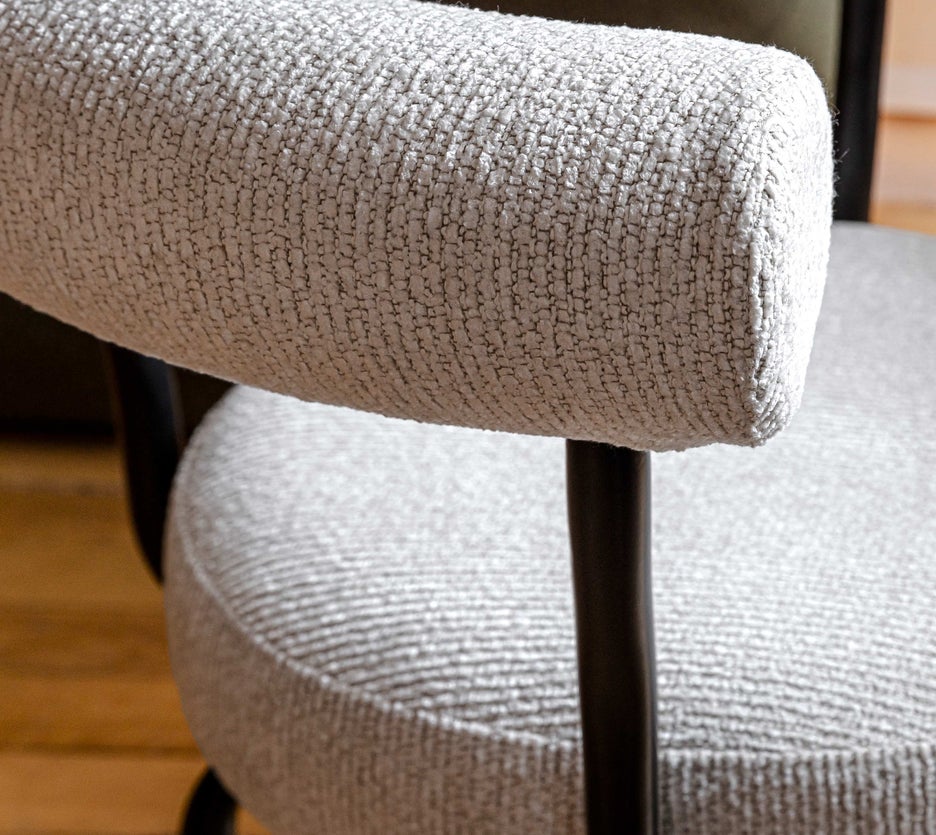 Inspiration LYNN Bürostühle Weiß / Schwarz Bouclé Stoff / Metall