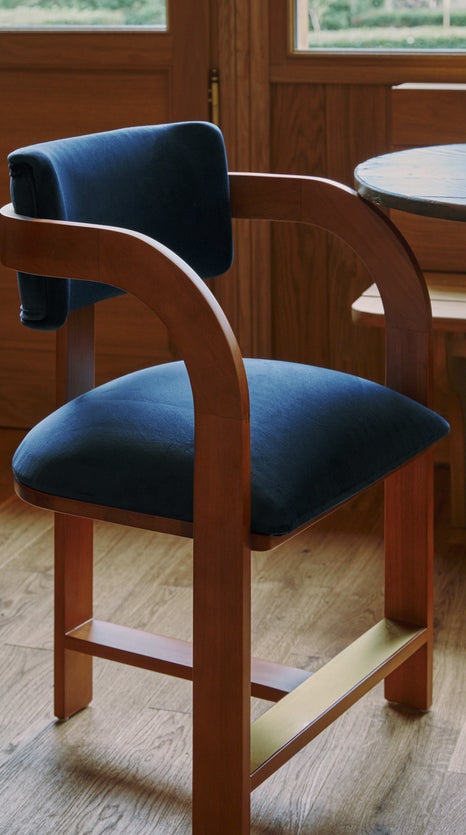 Inspiration OLIVIA Chaises de salle à manger Bleu Tissu / Bois