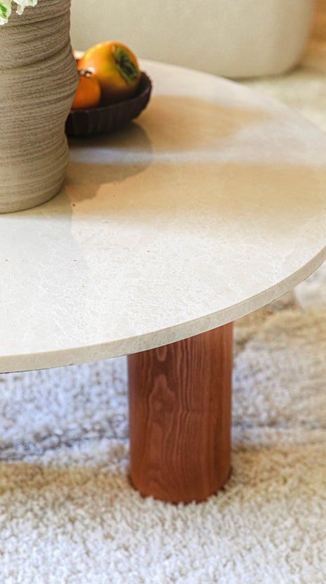 Inspiration ANDREA Coffee Tables Beige / Natural Marble / Wood