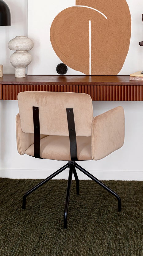 Inspiration BROOKES Bürostühle Taupe / Schwarz Samt / Metall