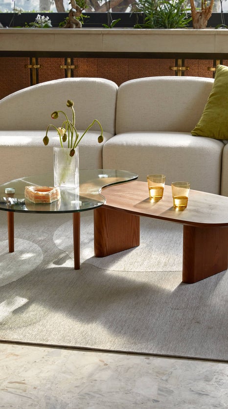 Inspiration FERDINAND Coffee Tables Transparent / Brown Glass / Wood