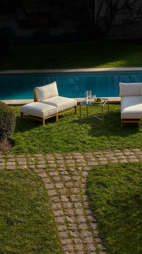 Inspiration BAYSIDE Garden Sofas & Armchairs Blanc / Naturel Tissu waterproof / Bois
