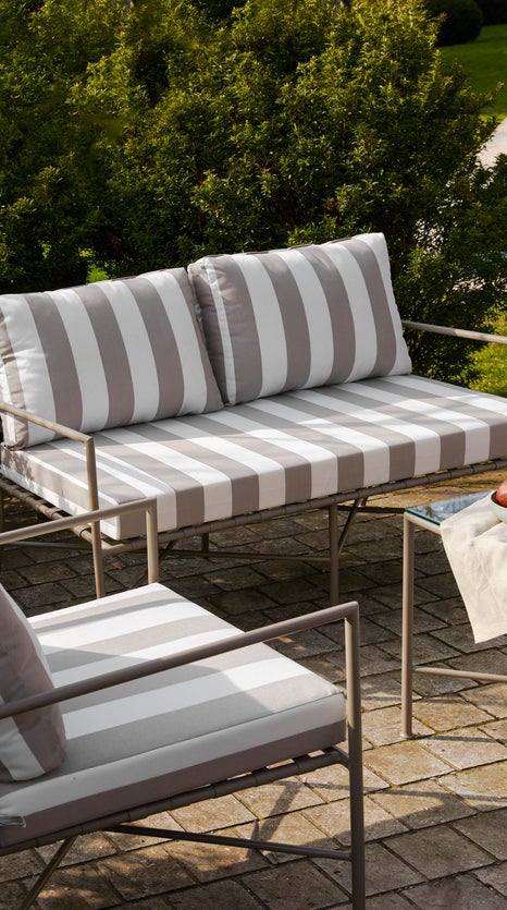 Inspiration BEL AIR 2-Sitzer Gartensofas Weiß / Taupe Wasserdichter Stoff / Metall