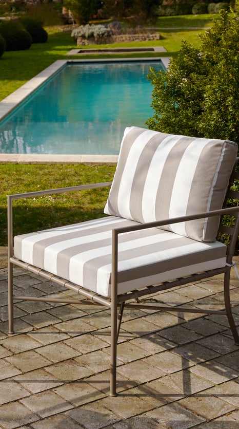 Inspiration BEL AIR Garden Armchairs White / Taupe Waterproof fabric / Metal