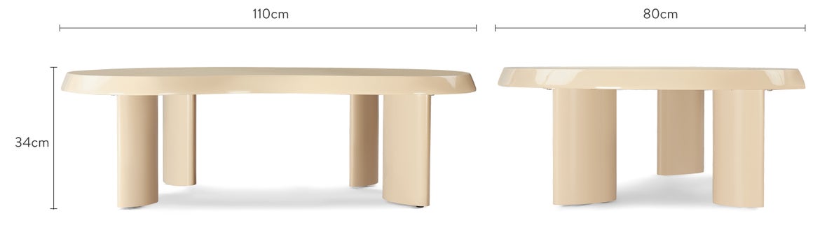 ANTONIO Tables basses Beige Bois Dimensions