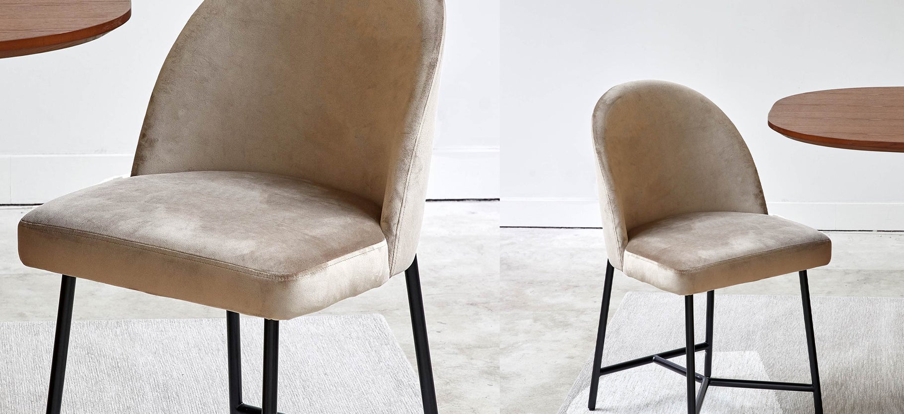 Inspiration BANE Dining chairs Mole Velvet / Metal