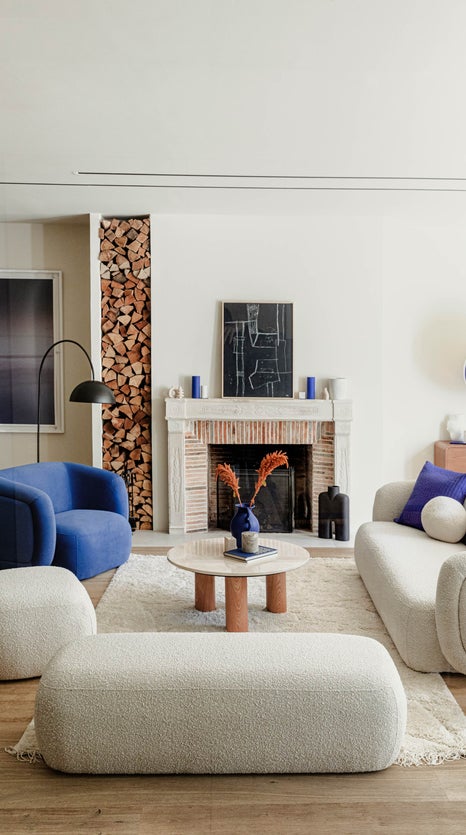 Inspiration VOLTA Fauteuils Bleu electrique Velours / Bois