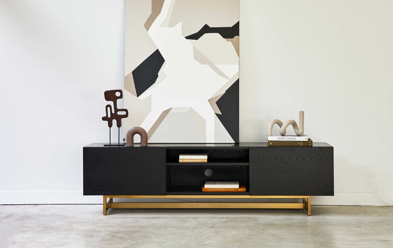 Inspiración STARK Muebles para la televisión Negro Madera / Acero