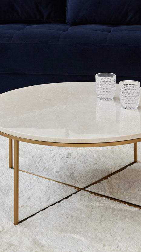Inspiration GISELLE Coffee Tables Beige / Gold Marble / Metal