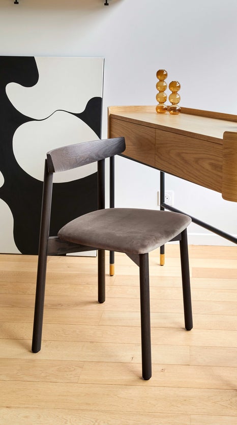 Inspiration AURELIO Esszimmerstühle Braun Samt / Holz