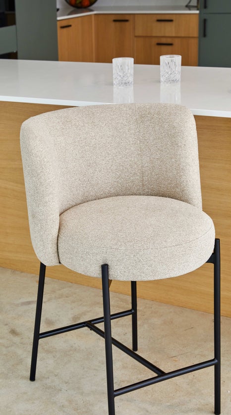 Inspiration RAY Bar Stools Beige / Black Fabric / Metal