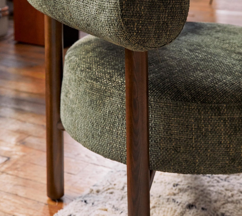 Inspiration CAROL Poltrone Verde / Marrone Tweed / Legno