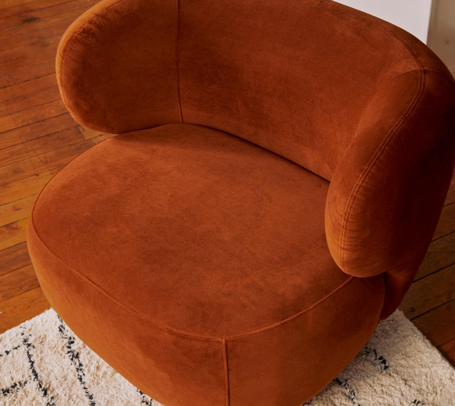 Inspiración GIULIA Sillones Marrón terracotta terciopelo / Madera