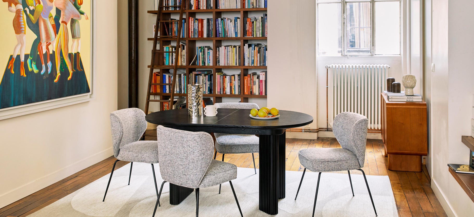 Inspiration WAYNE Dining chairs Grey / Black Tweed /Metal