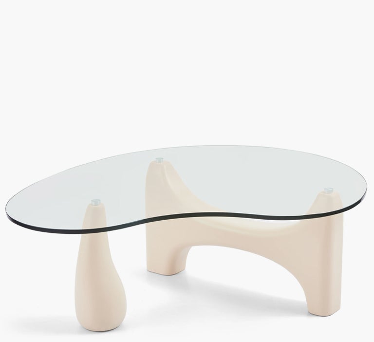 Table basse - Verre trempé & bois beige - NV GALLERY - ORWELL