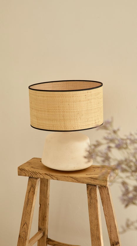 Inspiration Sulu Lampes de table Blanc / Beige Paille / Céramique