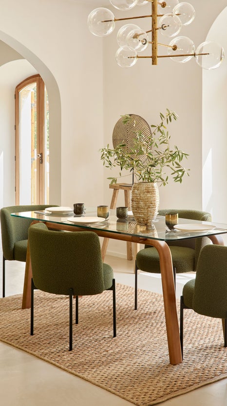 Inspiration BOTEGA Esstische Transparent / Marron Glas / Holz
