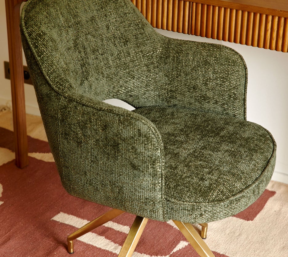 Inspiration LUTHOR Office Chairs Green / Gold Tweed / Metal