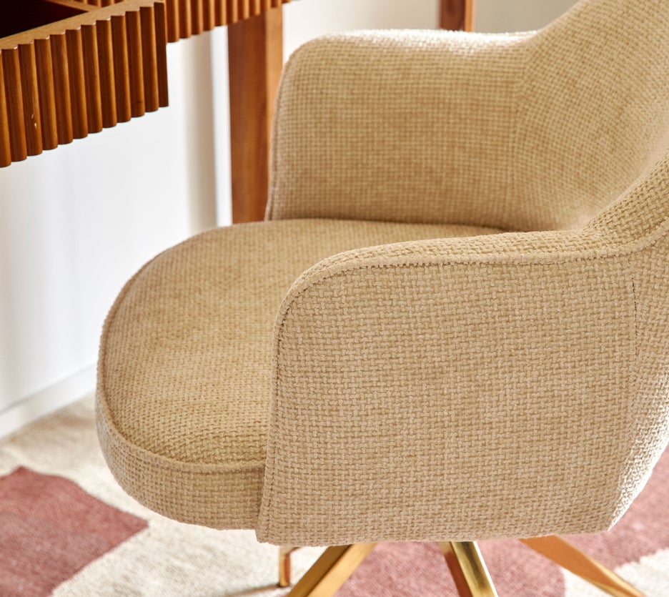 Inspiration LUTHOR Office Chairs Beige / Gold Tweed / Metal