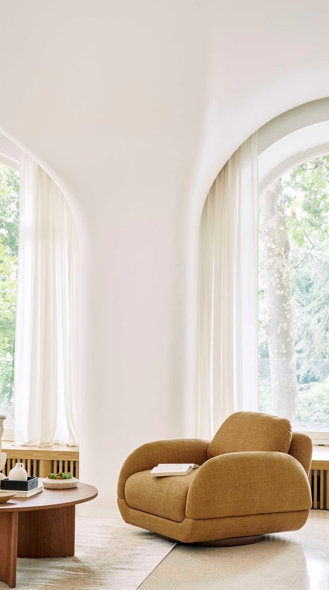 Inspiration MASSAO Fauteuils Cognac Tweed / Bois