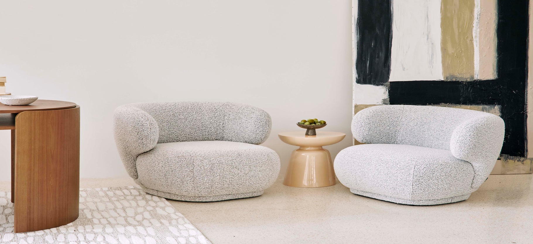 Inspiration CERSEI Tables d'appoint Beige Fibre de verre