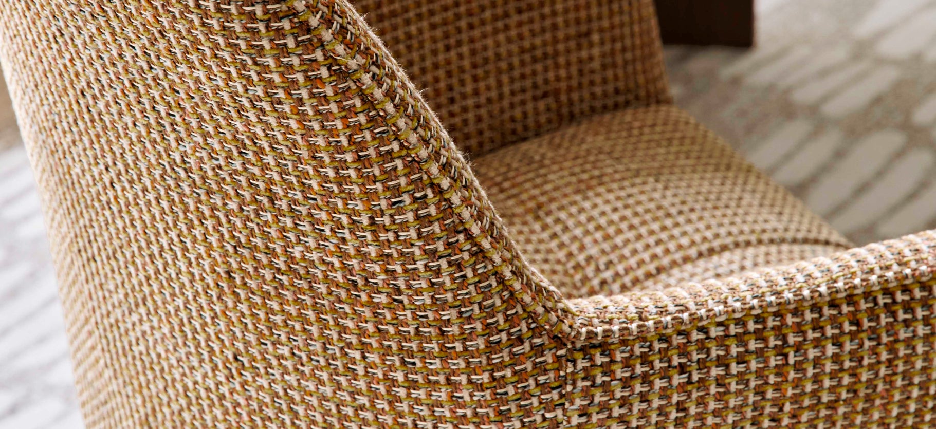 Inspiration KINGSCROSS Chaises de Bureau Jaune / doré Tweed / Métal