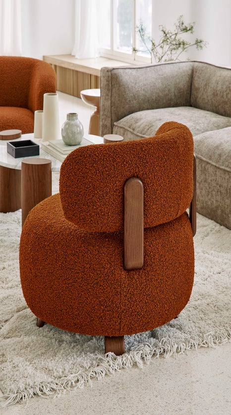 Reposapiés puf sillón sofá salón madera diseño escandinavo Sylt