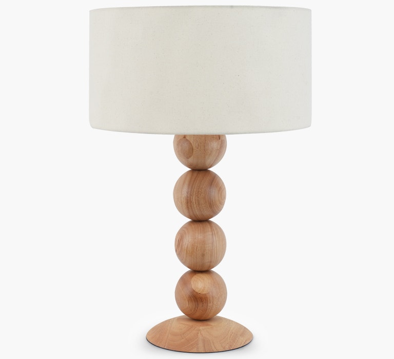 Lampe de table - Abat-jour en lin & pierre de travertin - NV