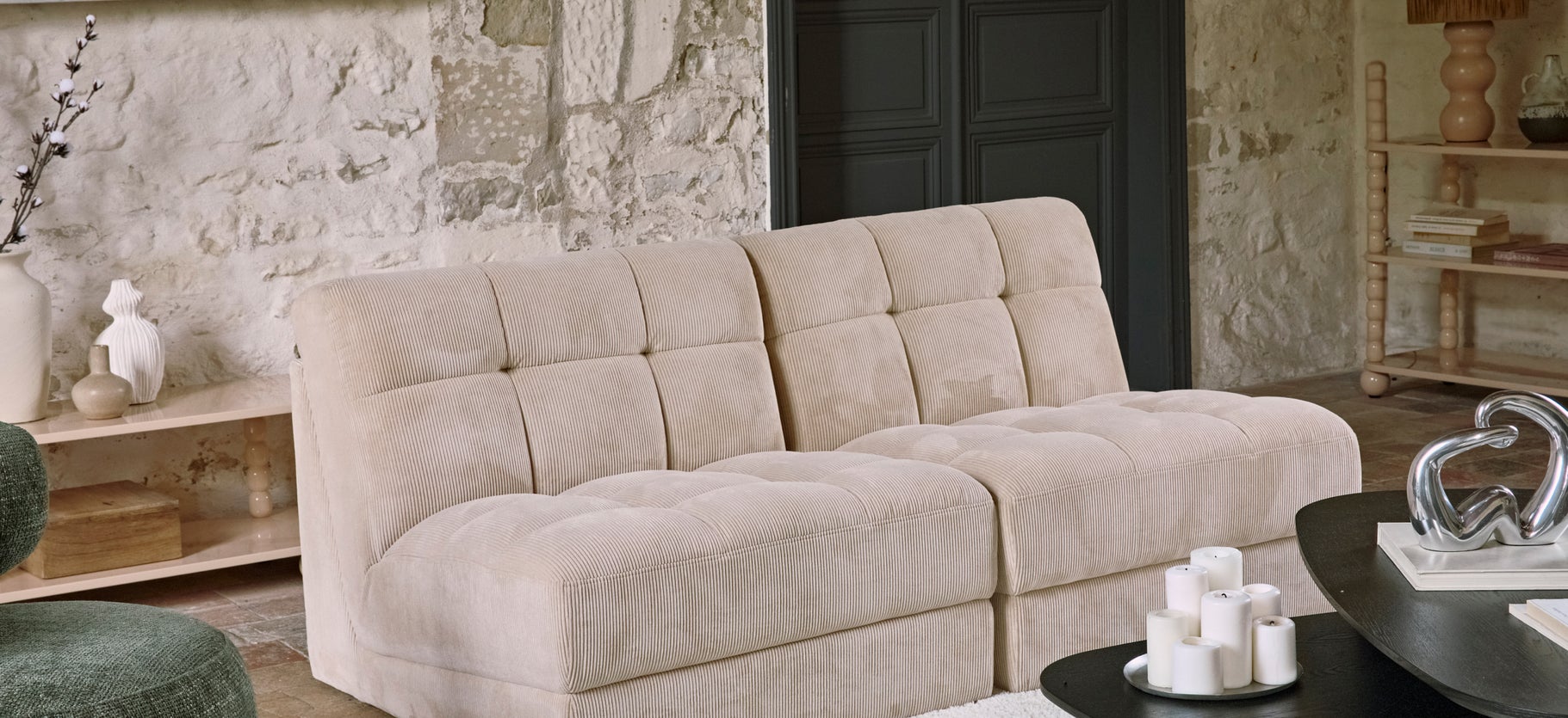 Inspiration PAUL Modular sofas White Velvet / Wood