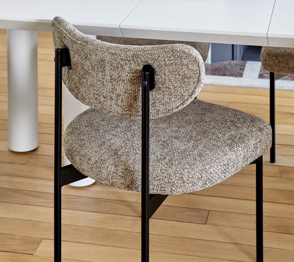 Inspiration JASPER Dining chairs Taupe / Black Tweed / Metal