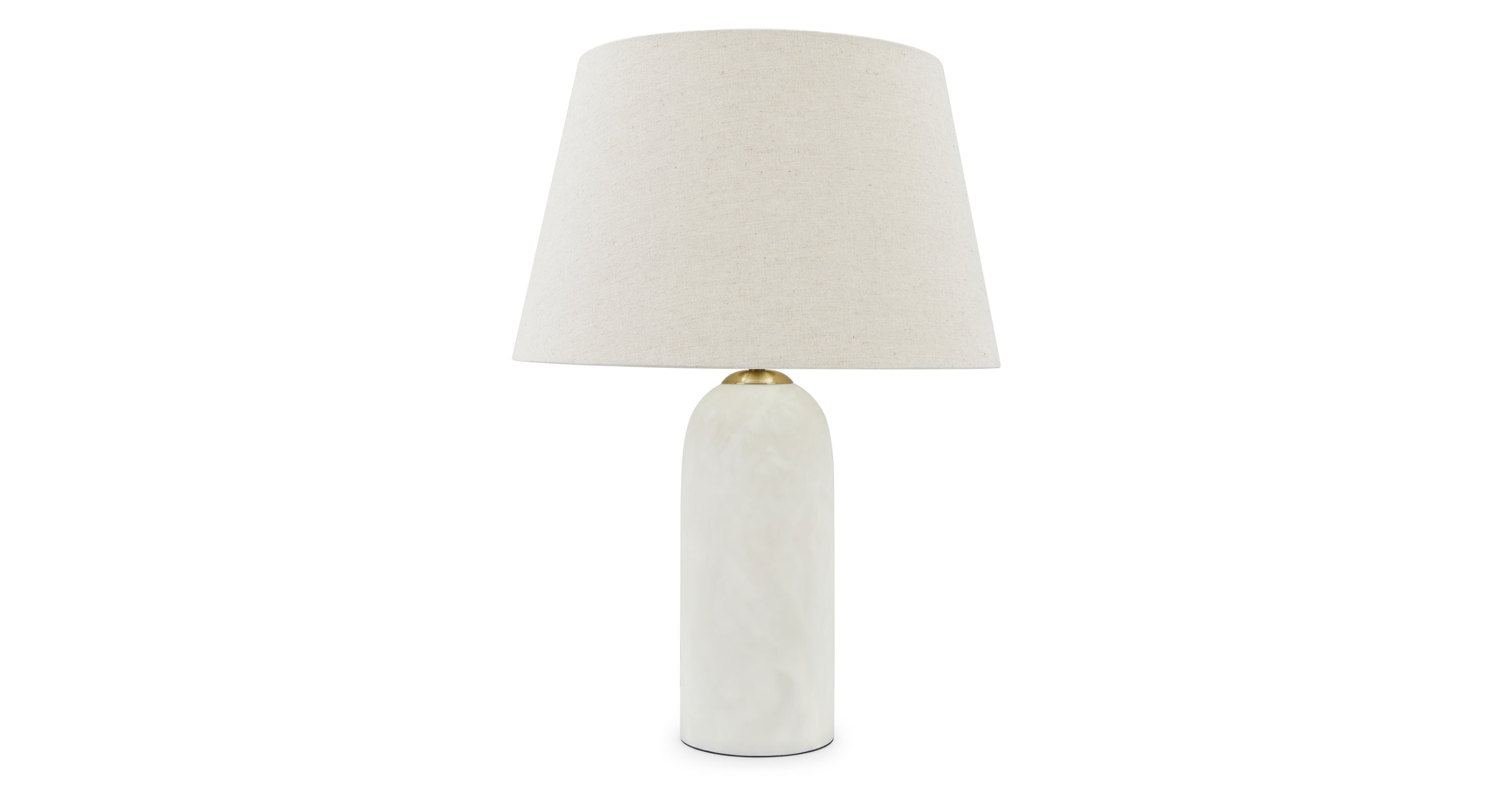 Lampe de table - Abat-jour en lin & pierre de travertin - NV GALLERY - GAIA