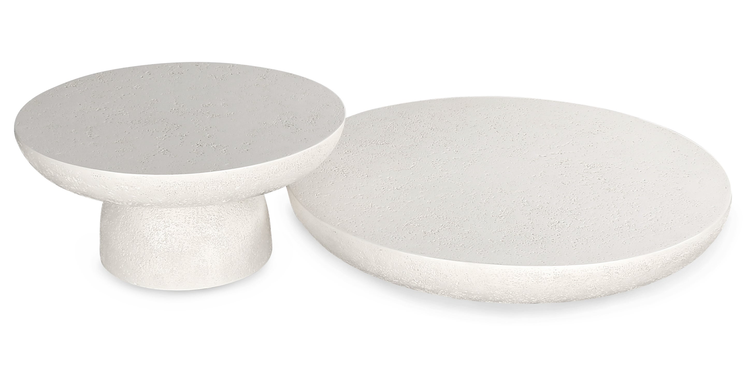 Ensemble 2 tables basses indoor/outdoor ESVEDRA + EIVISSA fibre de verre ecru - NV Gallery
