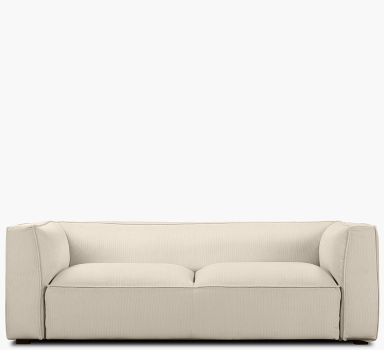 VanAcc Sofá moderno: cómodo sofá con reposabrazos integrado, sofá de 3  plazas para sala de estar, bouclé blanco roto
