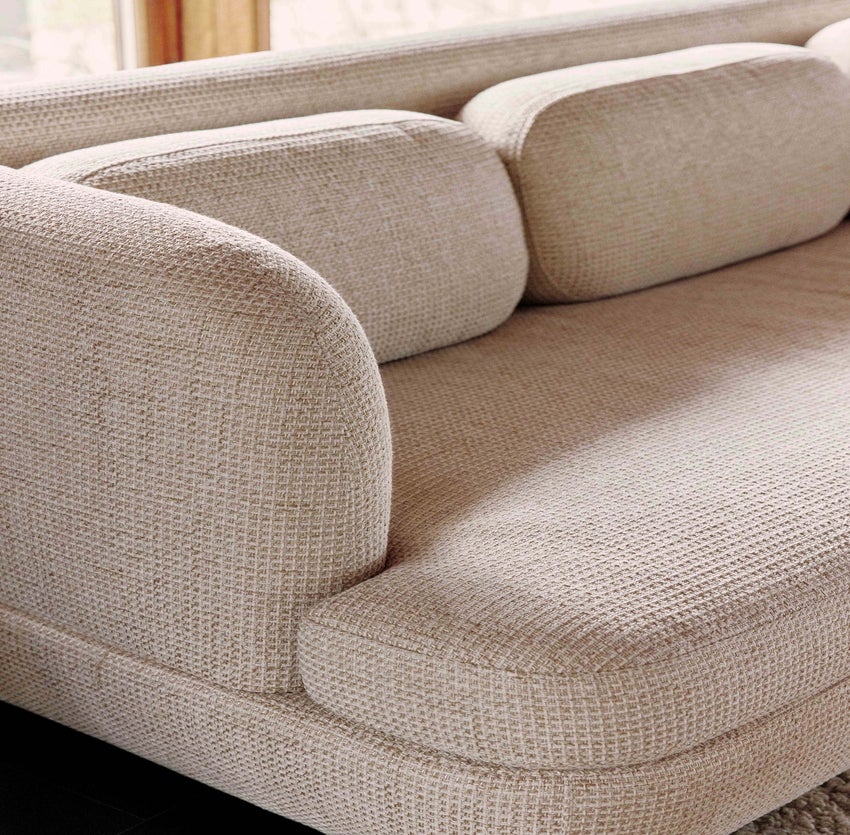 Inspiration MILANO Sofas mit 3 und mehr Sitzplätzen Beige Tweed /Holz