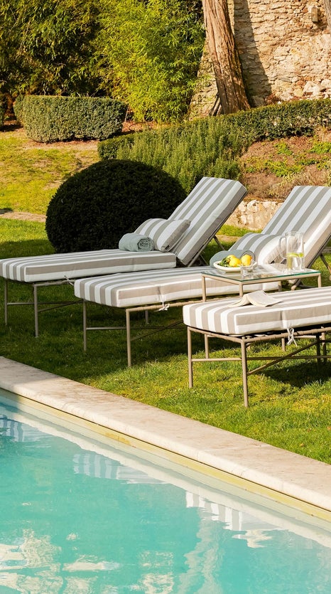 Inspiration BEL AIR Chaise longue da giardino Taupe Metal