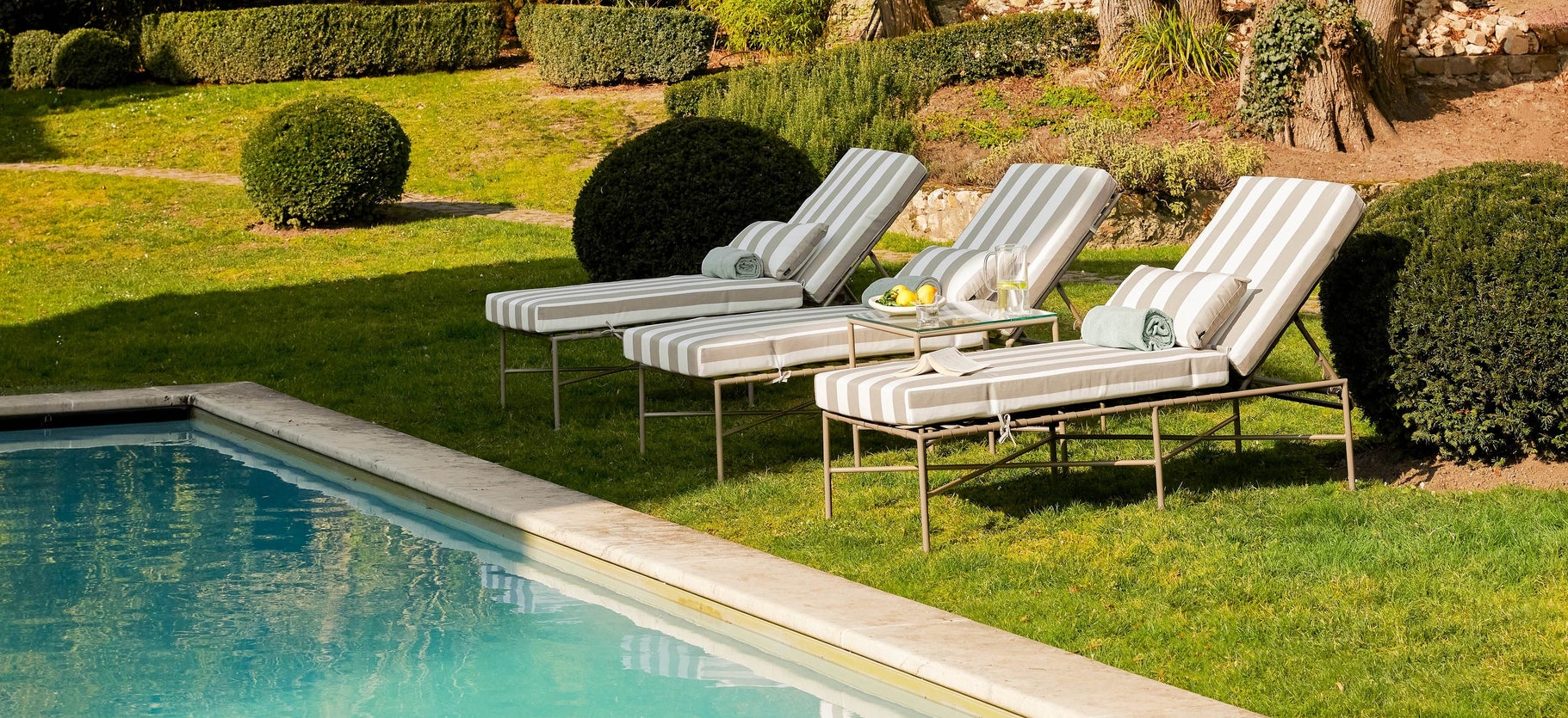 Inspiration BEL AIR Garden Lounge Chairs Taupe Metal