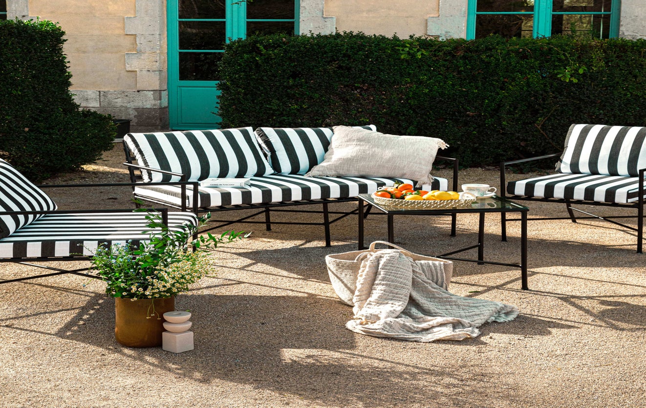 Inspiration BEL AIR Tables d'appoint de jardin Noir Verre / Metal