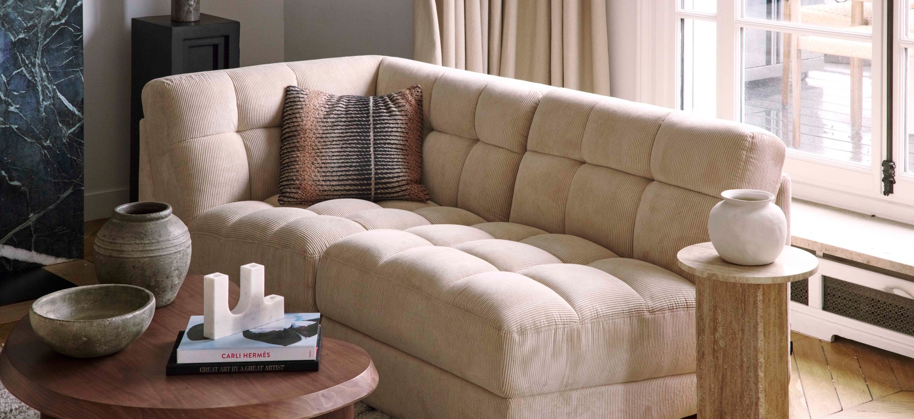 Inspiration Paul Modular sofas Beige Velours