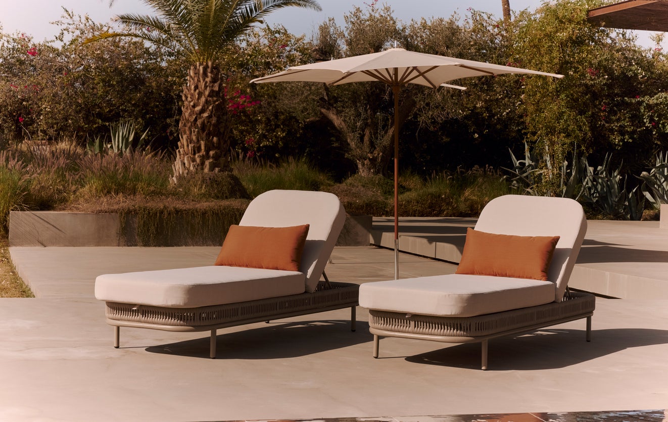 Inspiration FLORENTINO Garden Lounge Chairs White / Terracotta / Taupe Metal