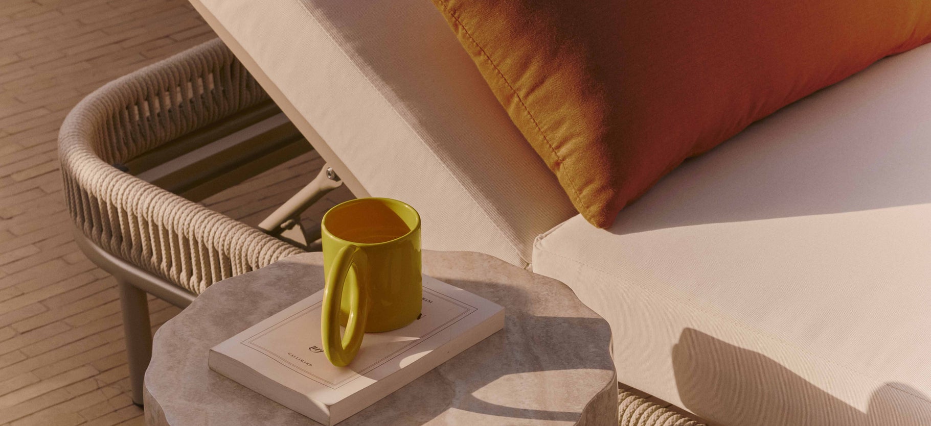 Inspiration FLORENTINO Garden Lounge Chairs White / Terracotta / Taupe Metal