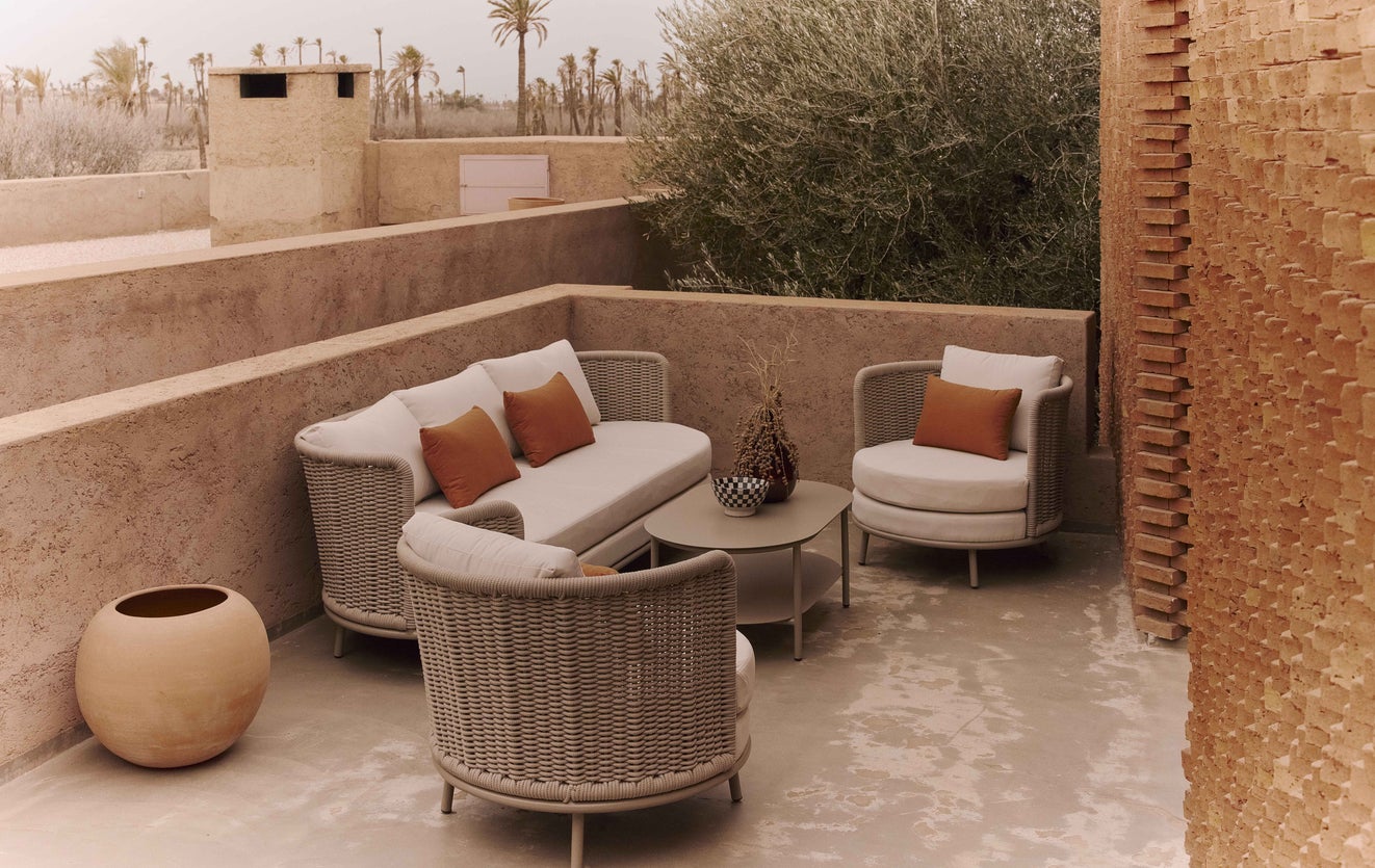 Inspiration FLORENTINO Garden Sofas & Armchairs White / Terracotta / Taupe Metal