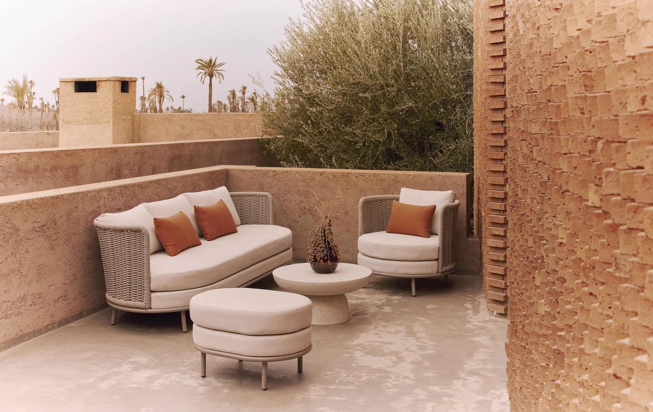 Inspiration FLORENTINO Gartensessel Blanc / Terracotta / Taupe Metal