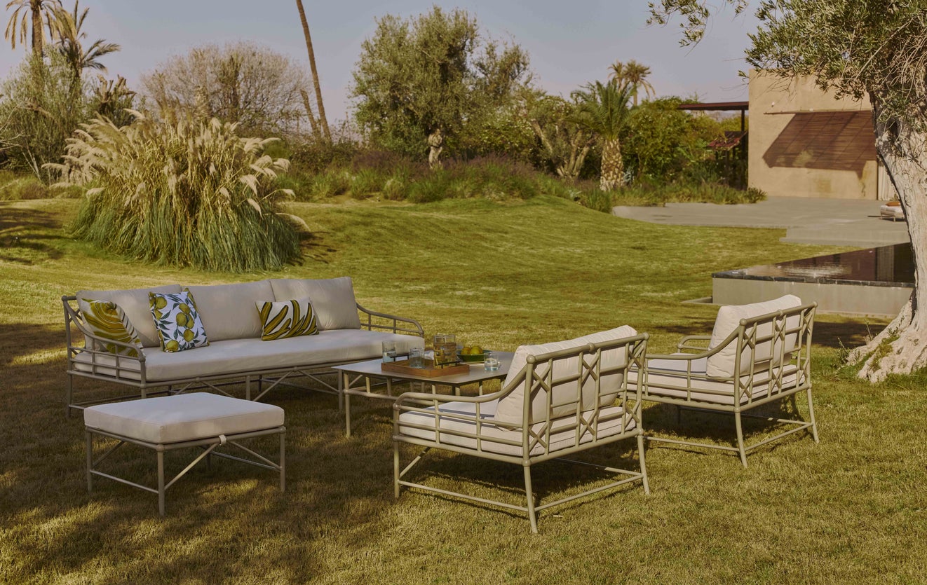 Inspiration AMALFI Garden Sofas & Armchairs White / Taupe Metal